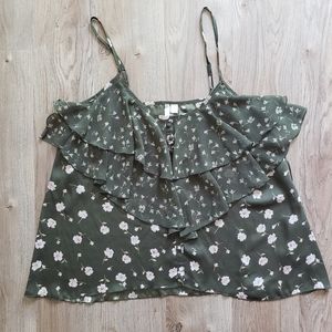 EUC🌻 LC Lightweight Tank w/ Ruffles